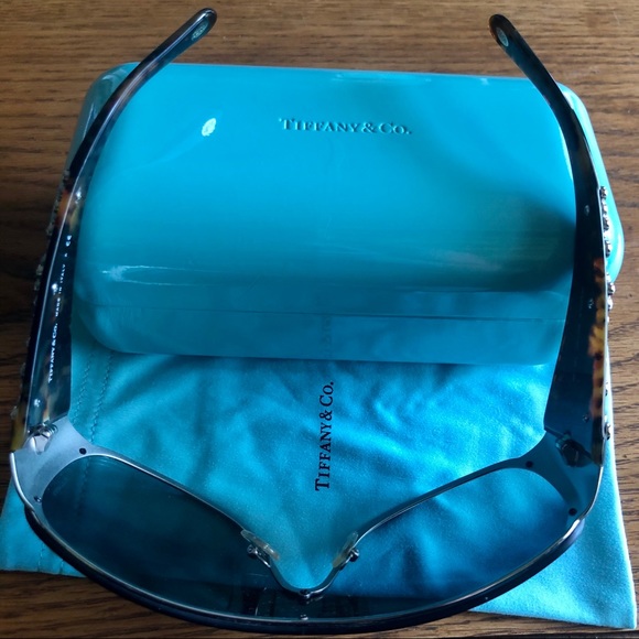 TIFFANY & CO Embellished Black Shield Sunglasses - Picture 4 of 10